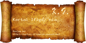 Kertai Ifigénia névjegykártya